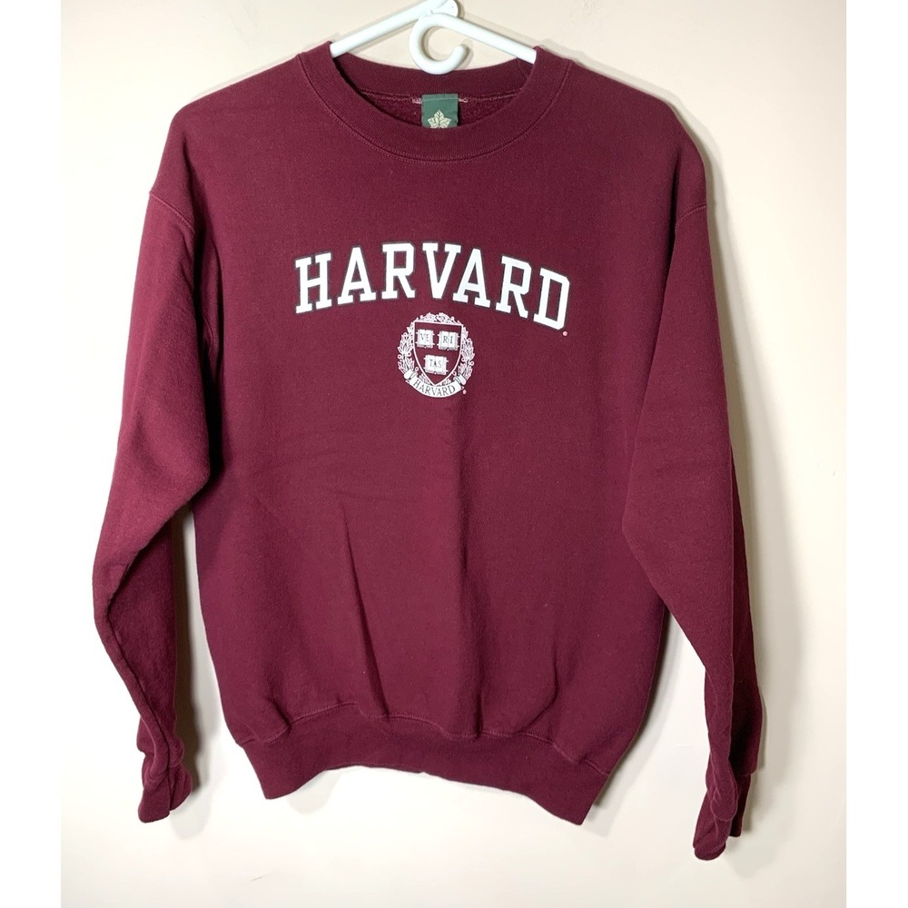 Harvard Sweatshirt Mens Small Crimson Red Crest IvySport Crew Neck Pullover VNTG